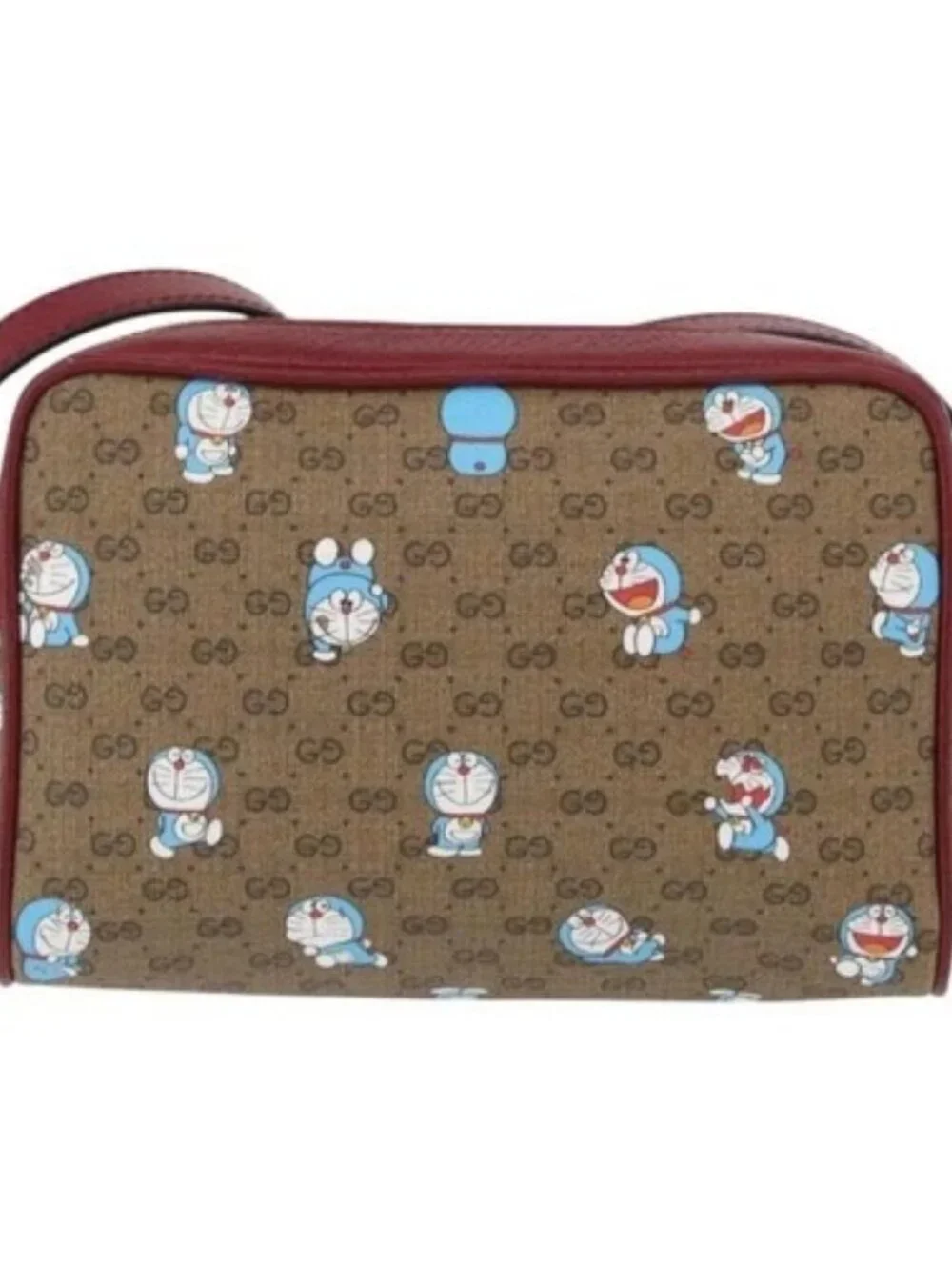 GUCCI Micro GG Supreme Doraemon x Fujiko-Pro Bag PVC Beige 647784 Auth 167167SM